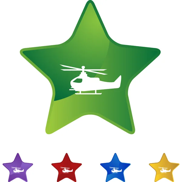 Bouton web hélicoptère — Image vectorielle