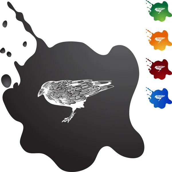 Icône web corbeau — Image vectorielle