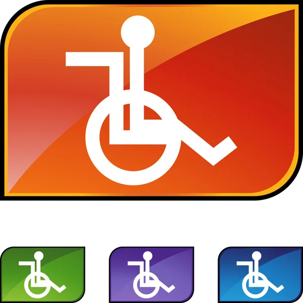 Ícone web cadeira de rodas — Vetor de Stock