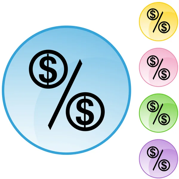 Taxa de percentagem ícone da web — Vetor de Stock