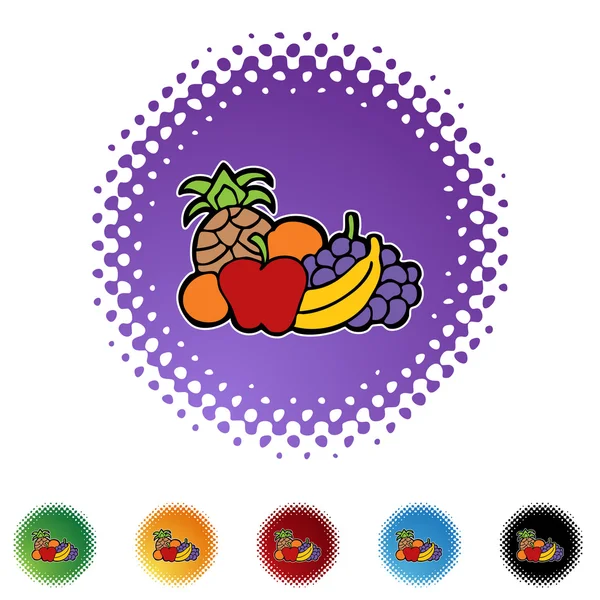 果物アイコン ボタン — ストックベクタ