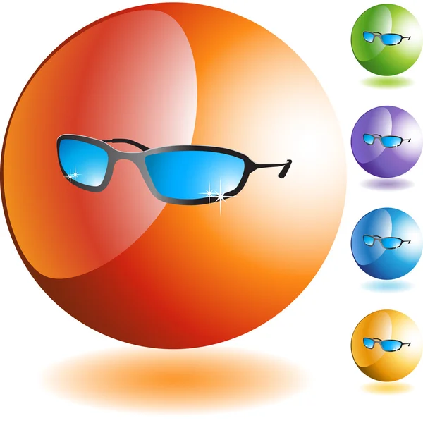 Sonnenbrille Web-Knopf — Stockvektor