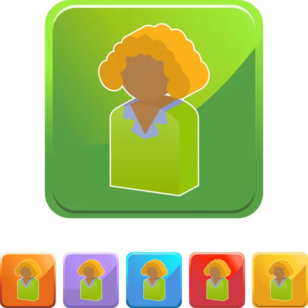 Etnische vrouw web pictogram — Stockvector