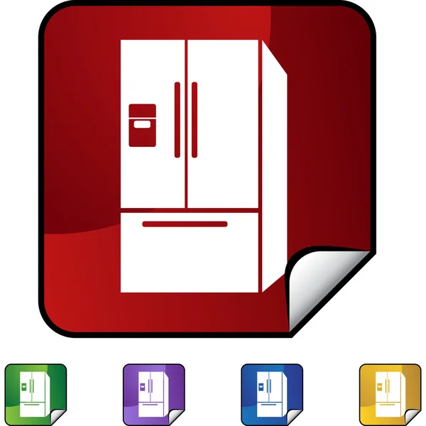 Холодильник web кнопки — стоковий вектор