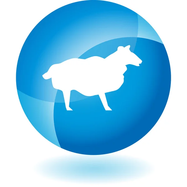 Sheep Transparent Blue Icon — Stock Vector