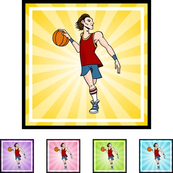 Basketbalspeler Pictogram — Stockvector