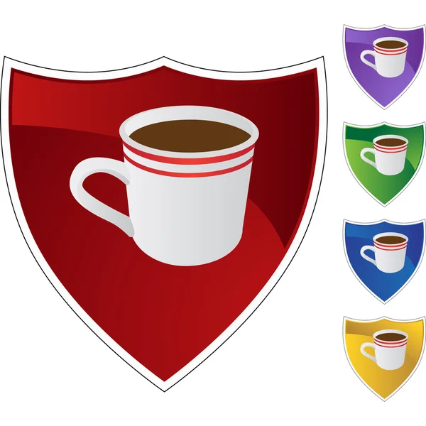 Taza de café botón web — Vector de stock