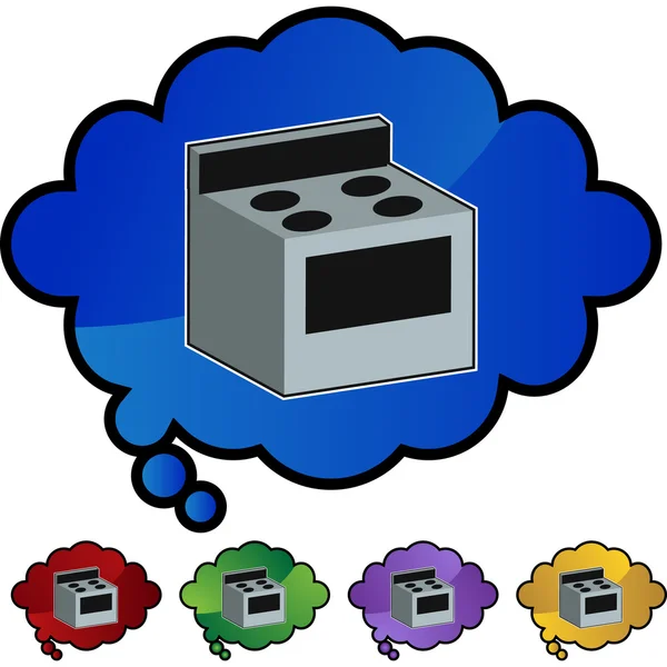 Stove icon button — Stock Vector