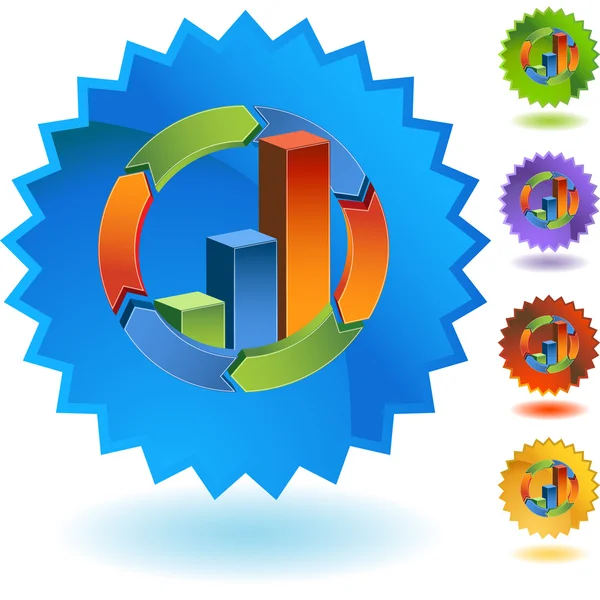 Staafdiagram web knop — Stockvector