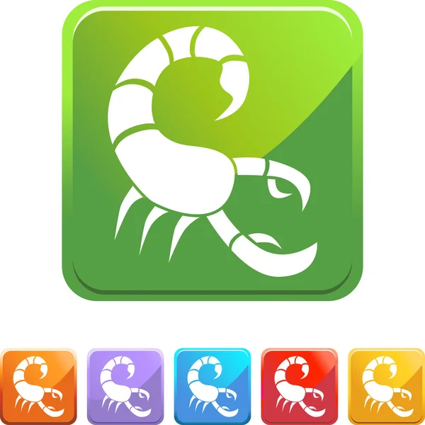 Scorpio web knop — Stockvector