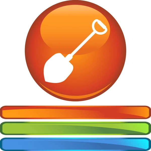 Shovel web button — Stock Vector