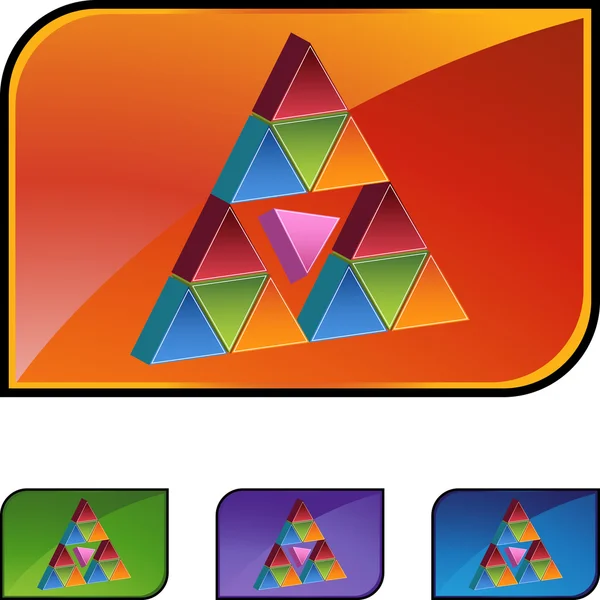 Rosa Triángulo botón web — Vector de stock
