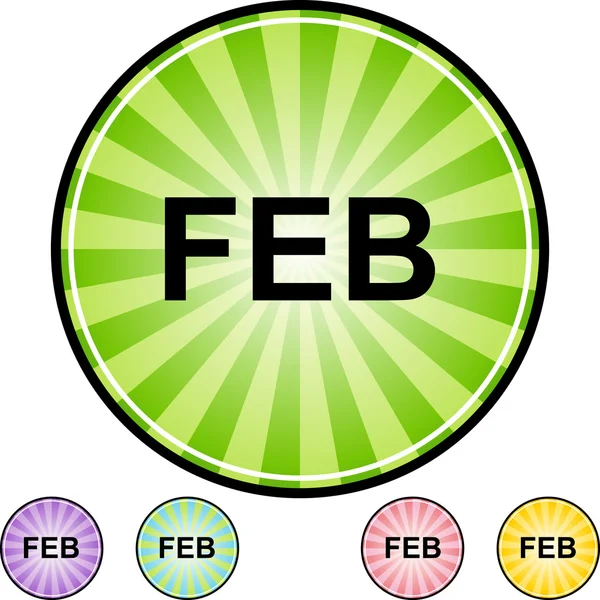 February web button — Stock Vector