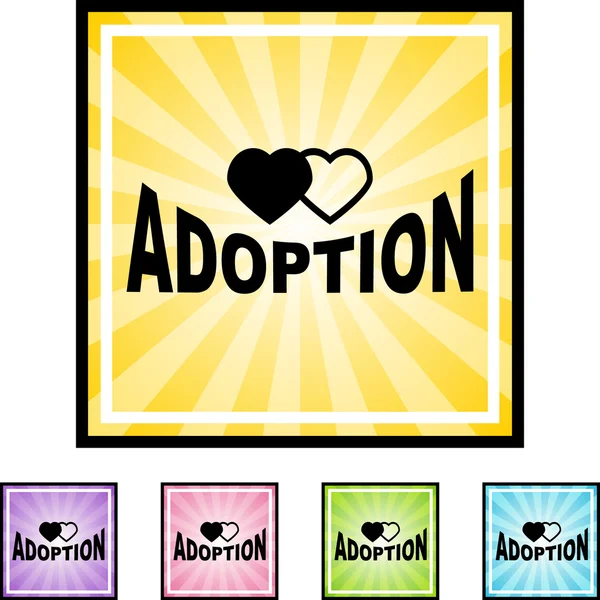 Adoption web button — Stock Vector