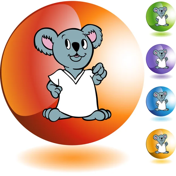 Bouton icône Koala — Image vectorielle
