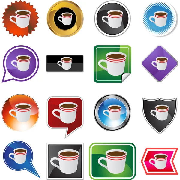 Café bouton web tasse — Image vectorielle