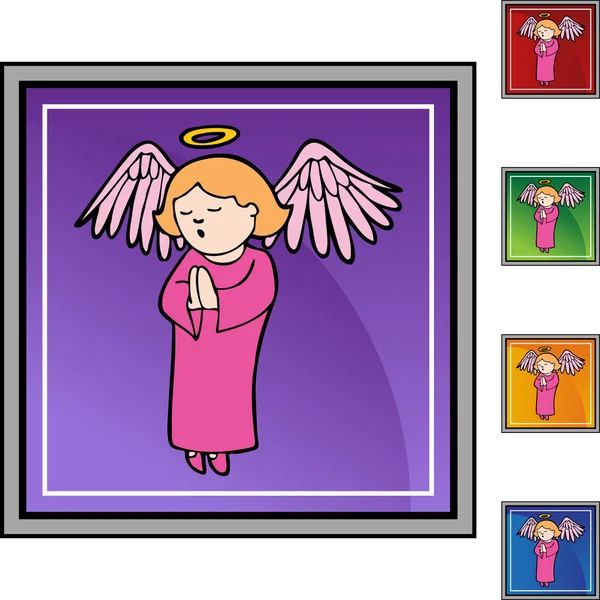 Oración chica ángel — Archivo Imágenes Vectoriales