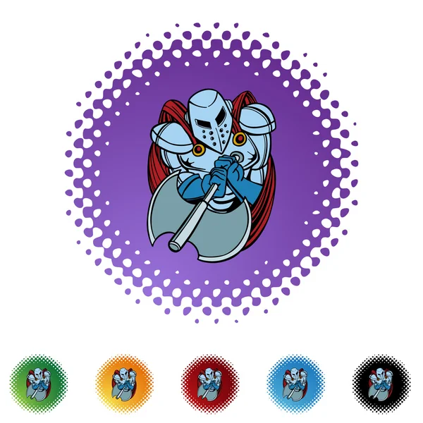 Knight kutsal kişilerin resmi düğme — Stok Vektör