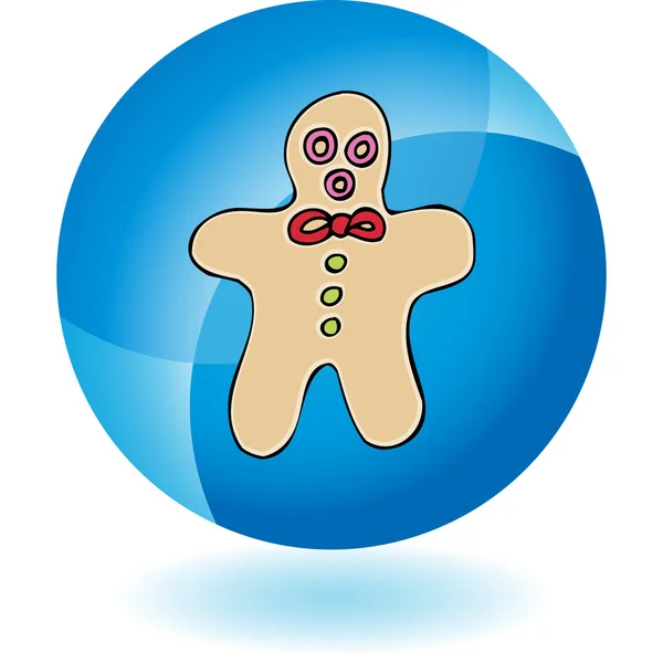 Gingerbread Man web icon — Stock Vector