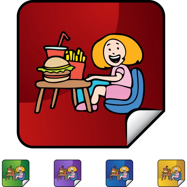 Παιδί και fast food — Διανυσματικό Αρχείο