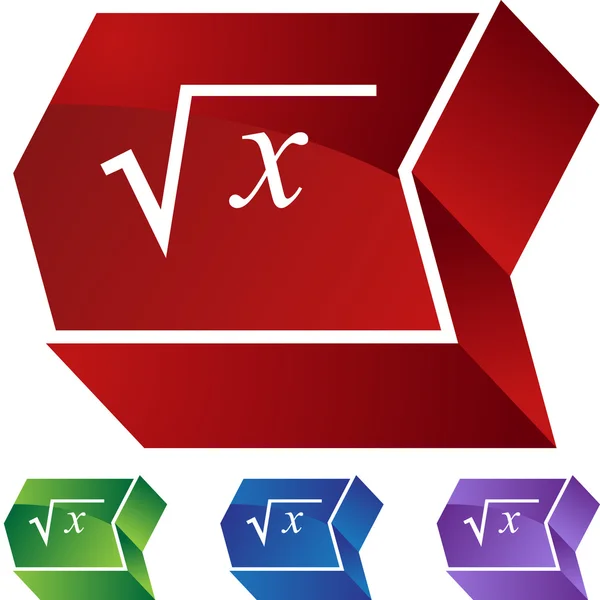 Bouton web racine carrée — Image vectorielle