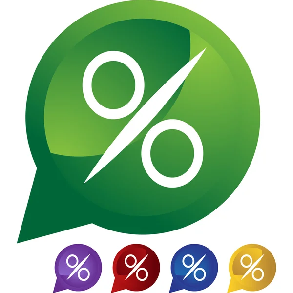 Percentage teken web knop — Stockvector