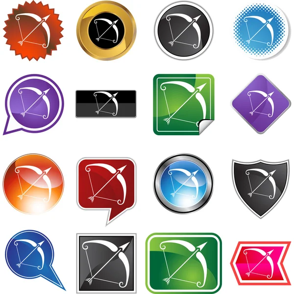 Sagittarius web button — Stock Vector