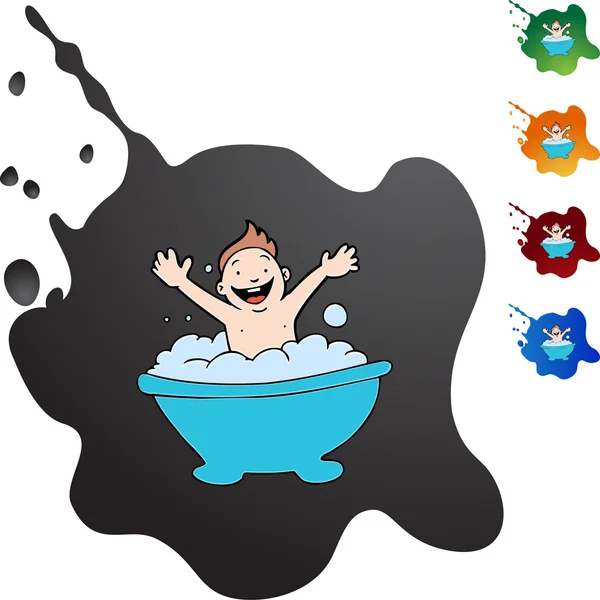 Baby Bath icono web — Vector de stock