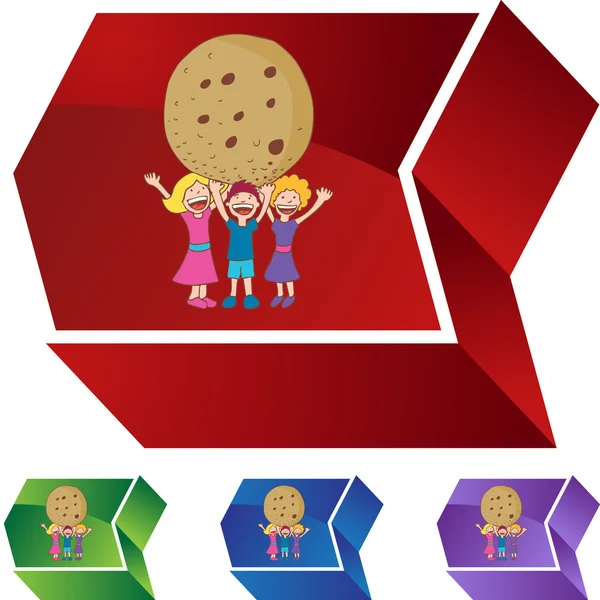 Jätte Cookie spindelväv ikonen — Stock vektor