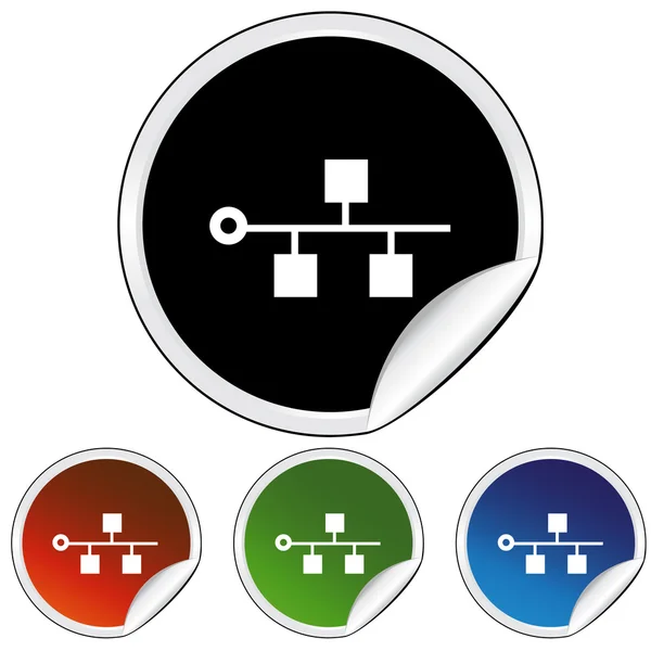 Ethernet botón de icono de columna vertebral — Vector de stock