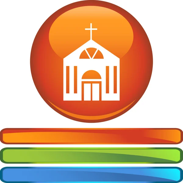 Igreja botão web —  Vetores de Stock