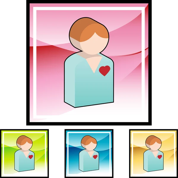 Corazón del paciente icono web — Vector de stock