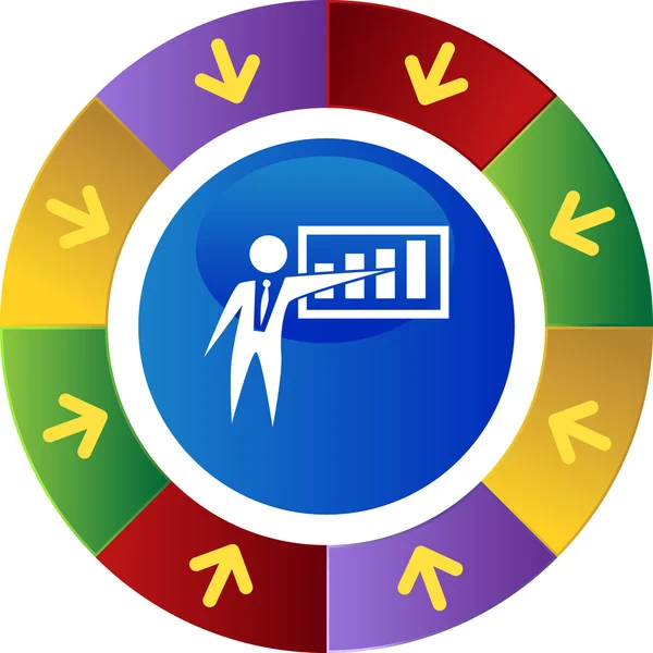 चार्ट बिजनेसमैन वेब बटन — स्टॉक वेक्टर