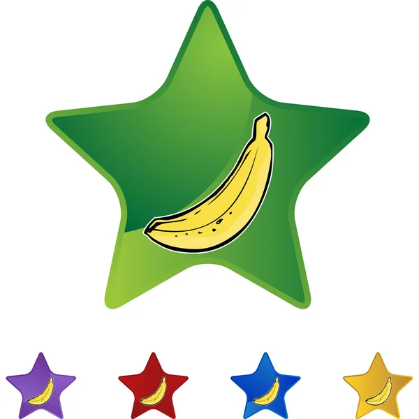 バナナのアイコン ボタン — ストックベクタ