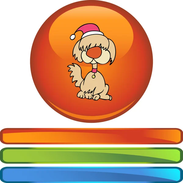 Icône web pour chien Noël — Image vectorielle