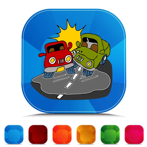 Accidente de coche icono web — Vector de stock