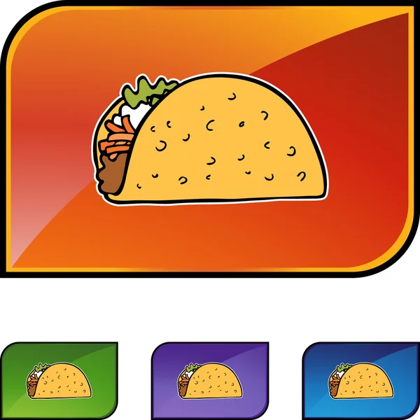 Ikon web taco - Stok Vektor