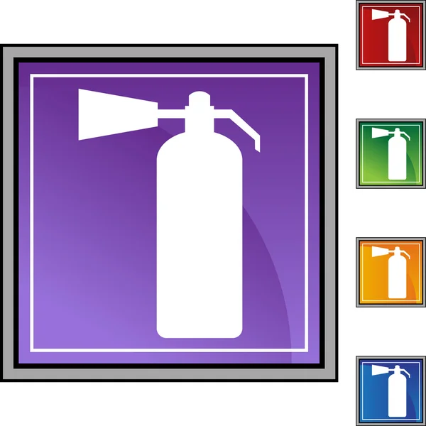 Fire Extinguisher web button — Stock Vector