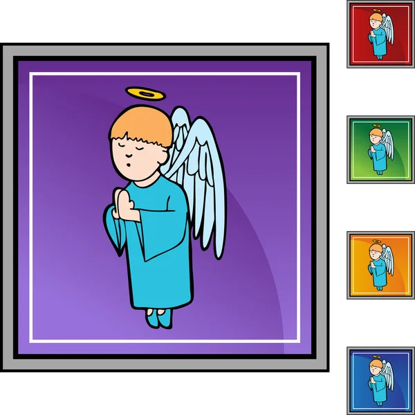 Praying Boy Angel — Stock Vector