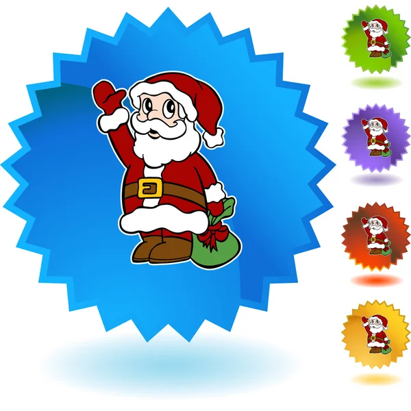 Santa web knop — Stockvector