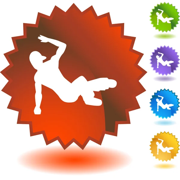 Breakdancer icono botón web — Archivo Imágenes Vectoriales