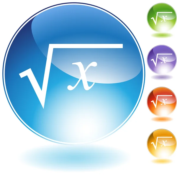 Vierkantswortel kristal pictogram — Stockvector