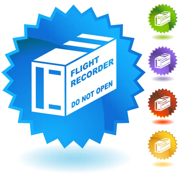 Flight Recorder icon button — Stock Vector