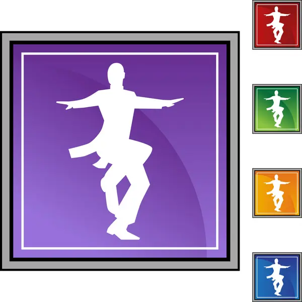 Bouton web danseur — Image vectorielle