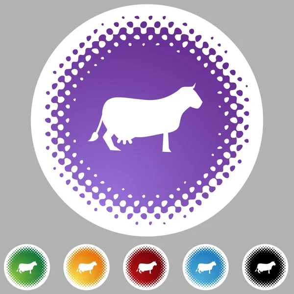 Cow Icon Set — Stock Vector