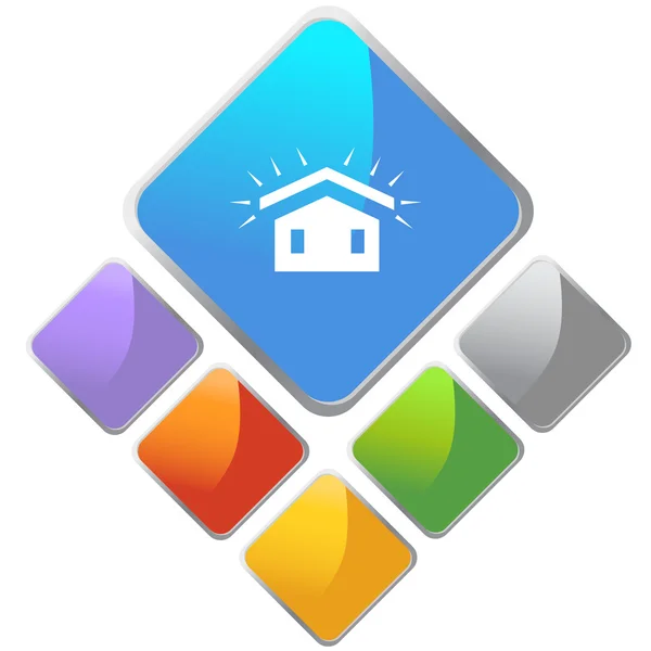 Nouveau bouton icône de toit — Image vectorielle