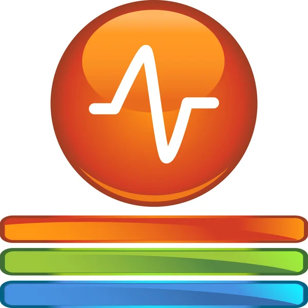 Monitor Jantung ikon web - Stok Vektor
