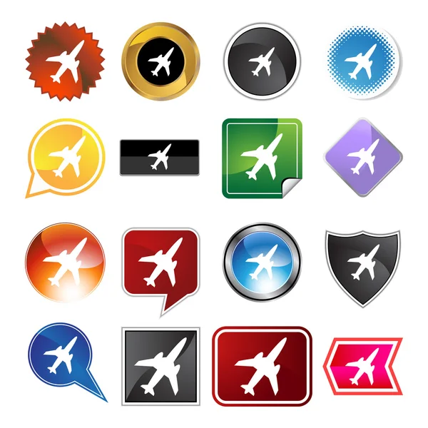 Conjunto de iconos de avión — Archivo Imágenes Vectoriales