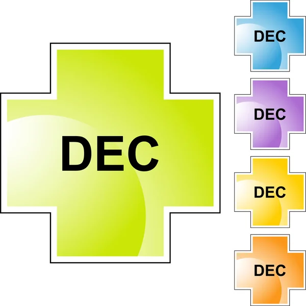 Dezembro botão web —  Vetores de Stock