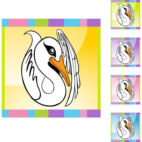 Ícone de cisne bonito — Vetor de Stock
